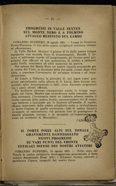 Il diario della nostra guerra : bollettini ufficiali dell'esercito e della marina